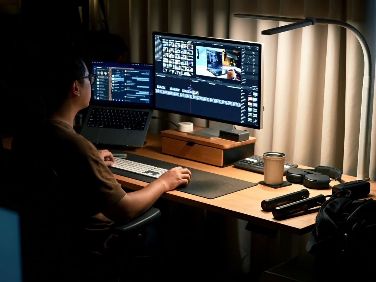 G&oacute;c l&agrave;m việc &ldquo;chuy&ecirc;n nghiệp&rdquo; hơn với setup 2 m&agrave;n h&igrave;nh