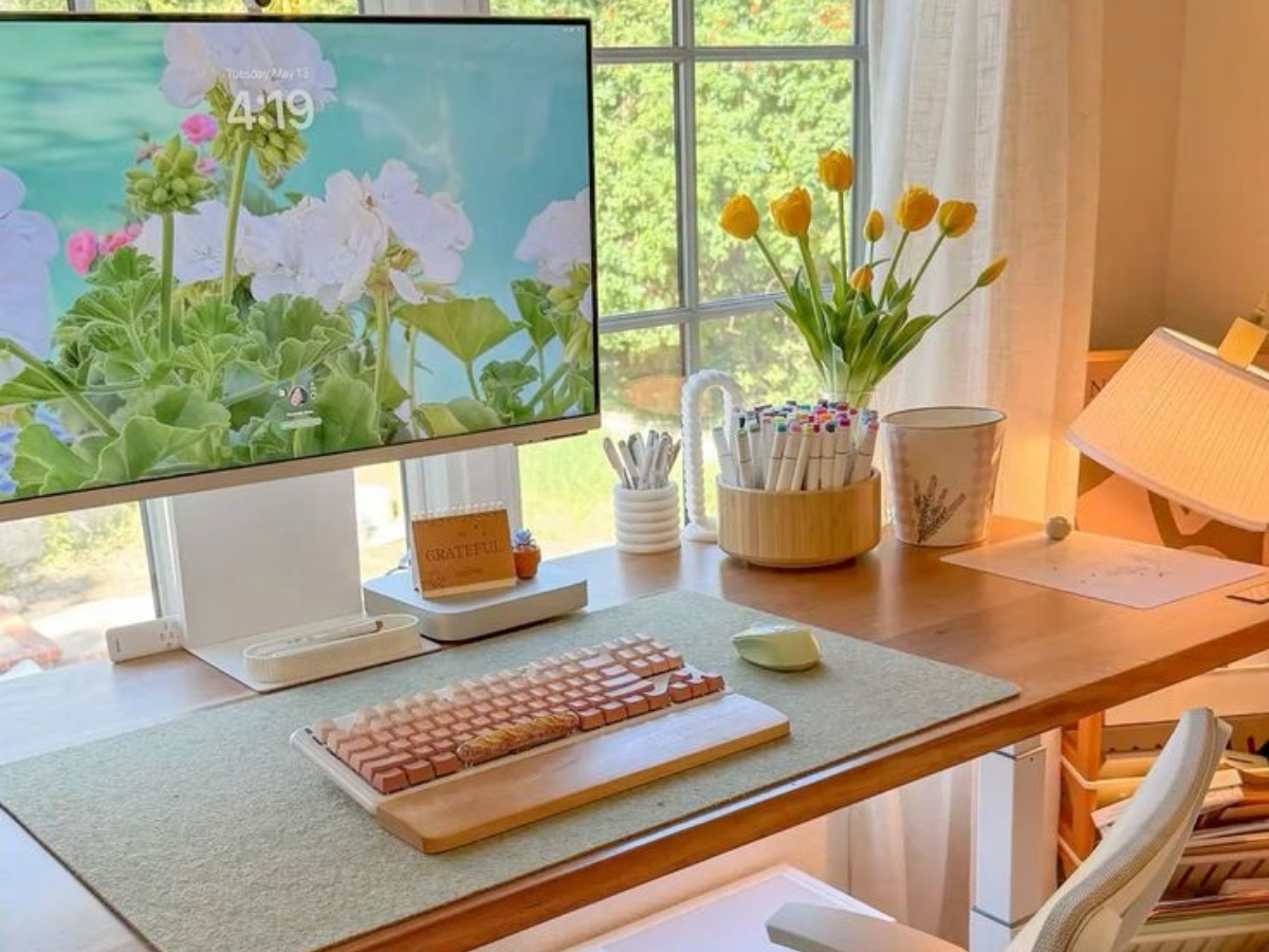 G&oacute;c l&agrave;m việc ấm &aacute;p, thư gi&atilde;n theo phong c&aacute;ch Cozy