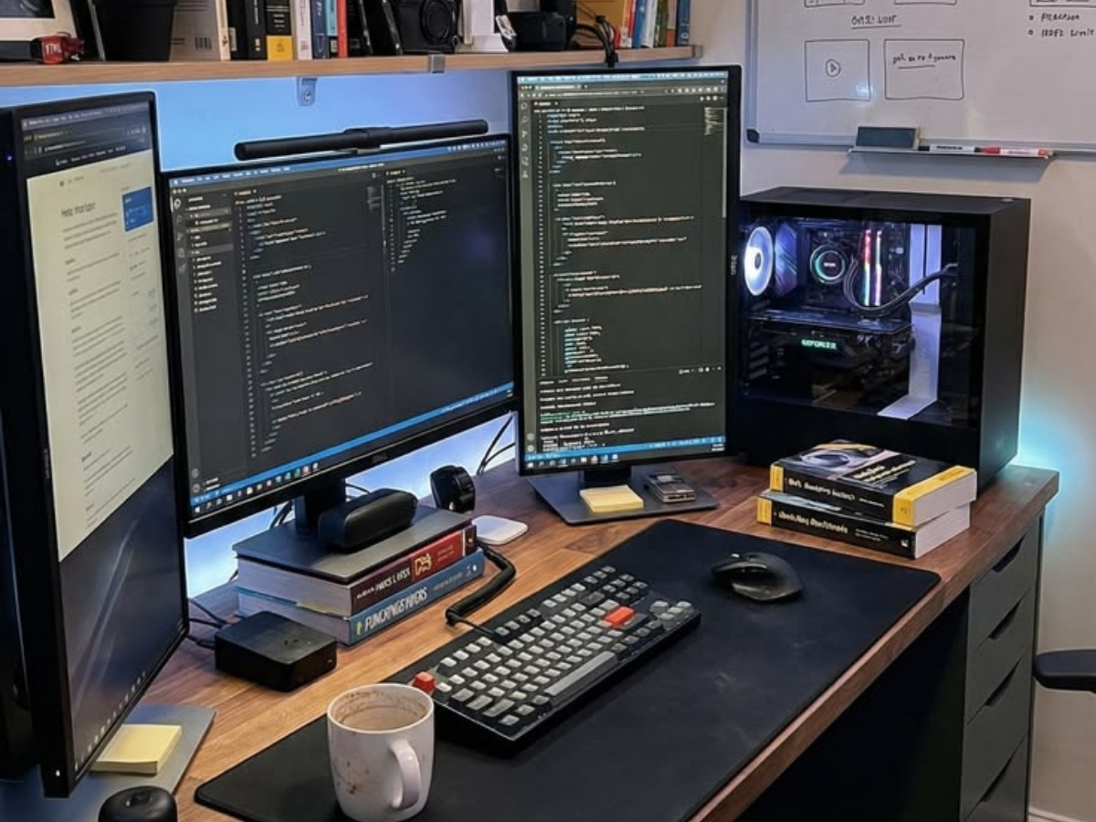 B&agrave;n cho coder cần đủ rộng để setup nhiều m&agrave;n h&igrave;nh
