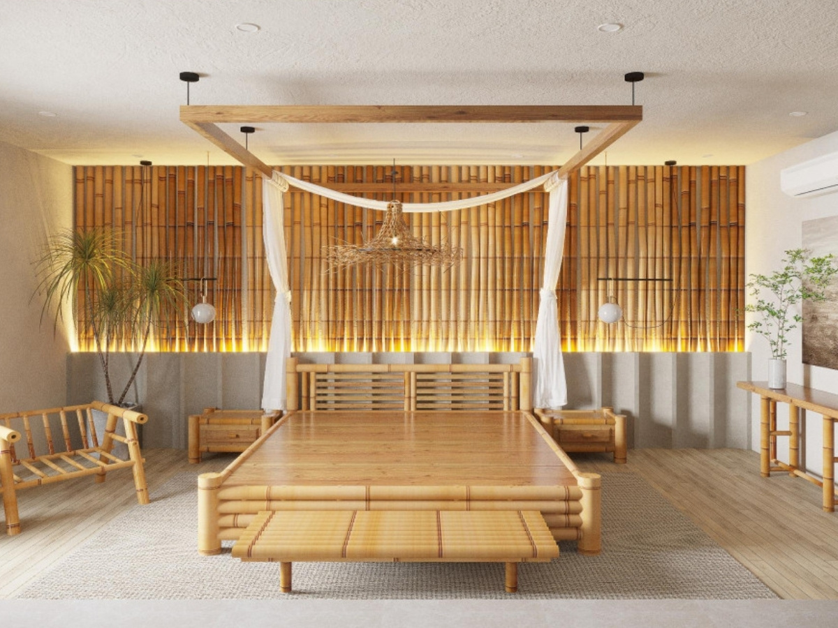 Chất liệu tre mang vẻ đẹp tự nhi&ecirc;n, ph&ugrave; hợp nhiều phong c&aacute;ch nội thất